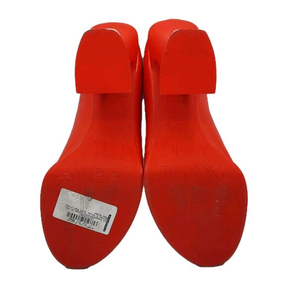 AGL ATTILIO GIUSTI LEOMBRUNI Red JANIS Slip-on Open Toe Mule Platform Heels 10 - Picture 16 of 16